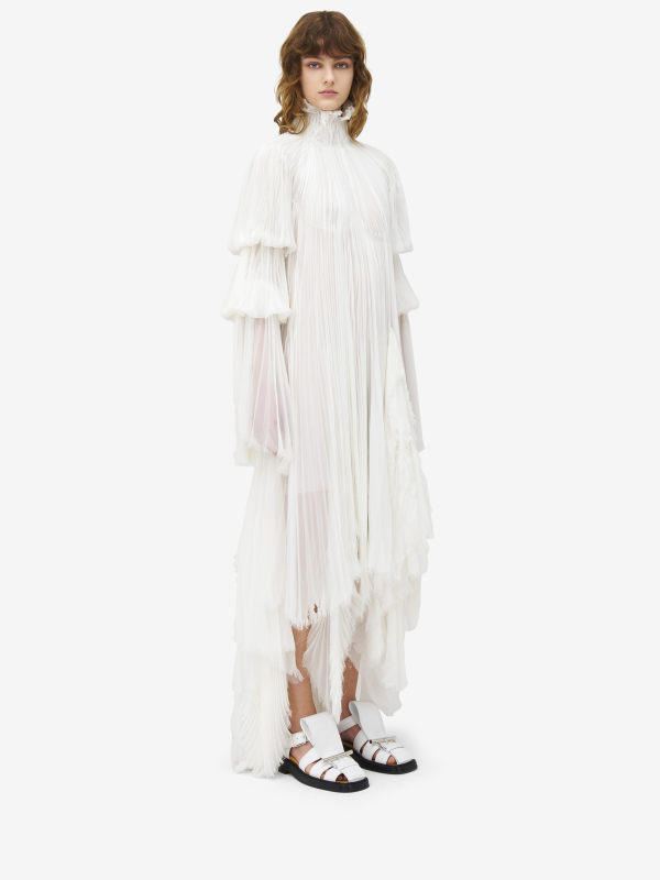 ALEXANDER MCQUEEN - Pleated Chiffon Dress - Item 832051QBADC9015